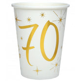 age-70-white-and-gold-paper-cups-x-10|615700000070|Luck and Luck| 1